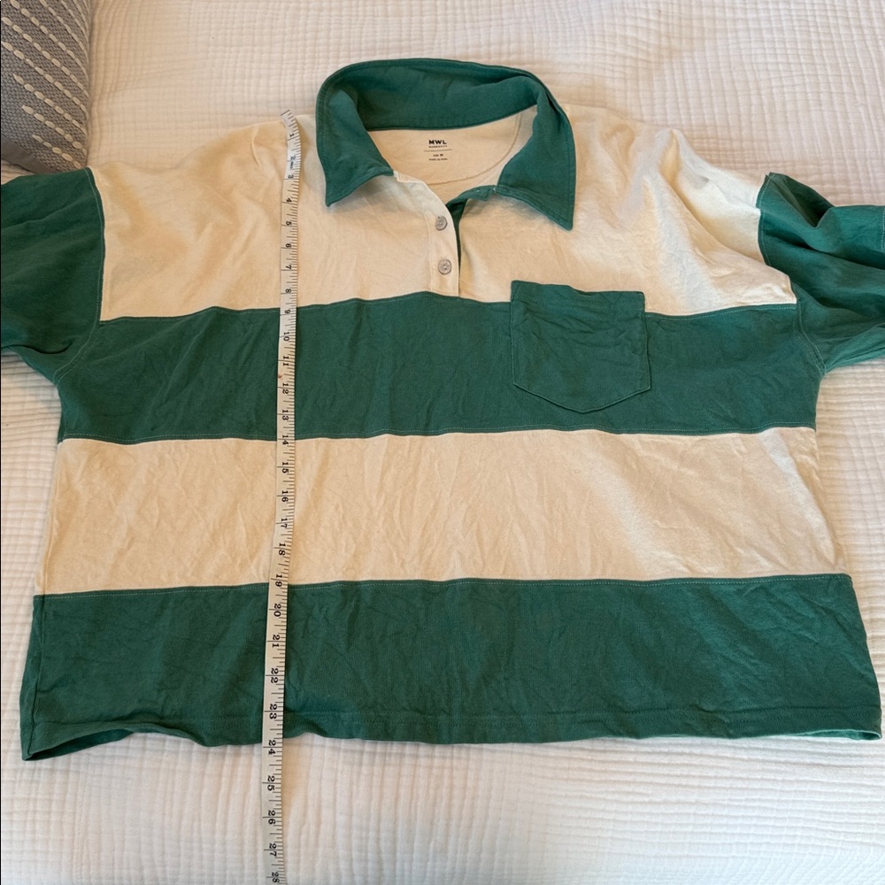 Madewell Rugby in Green & Cream Stripes - Picture 3 of 6